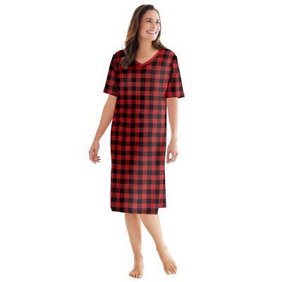 Plus Size Women's Print Sleepshirt by Dreams & Co. in Red Buffalo Plaid ( Size 7X/8X) Nightgown - Yahoo Shopping