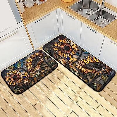 HEBE Boho Anti Fatigue Kitchen Rug Sets 2 Piece Non Slip Cushioned