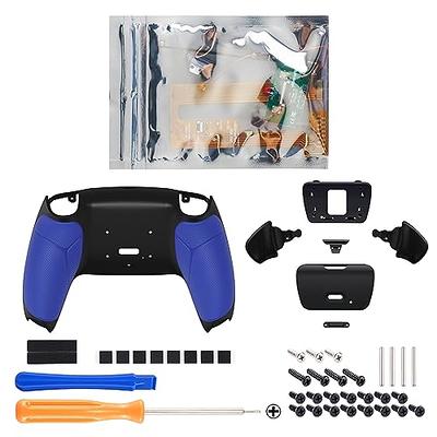 eXtremeRate Black Rubberized Grip Programable RISE4 Remap Kit for PS5  Controller BDM-010 BDM-020, Upgrade Board & Redesigned White Back Shell & 4