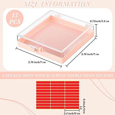 6 Pcs Press on Nail Storage Box with 15 Pcs Adhesive Double Sided Tape  Artificial Nail Display Storage Box Acrylic Nail Box Organizer Case  Transparent Nail Packaging Boxes for Nail Salon