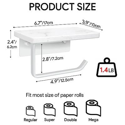 Homusthave Marble Toilet Paper Holder with Shelf, Toilet Paper Roll Holder  Screw Wall Mount, Stainless Steel Tissue Roll Holder with Storage for  Bathroom Washroom White - Yahoo Shopping