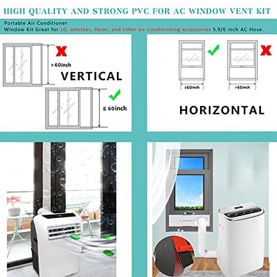 Portable Air Conditioner Window Kit,6 Pcs Adjustable Range 17-93 inch  Vertical/Horizontal Sliding Window/Door Kit Plate for AC Unit, AC Window  Vent