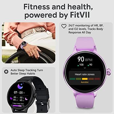 FITVII Fitness Tracker, Smart Watch with 24/7 Blood Pressure Heart Rate and  Blood Oxygen Monitor, Sleep Tracker with Calorie Step Counter, IP68