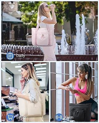 BAGSMART Tote Bag for Women, Foldable Tote Bag with Zipper Large Shoulder Bag Top Handle Handbag for Travel, Work