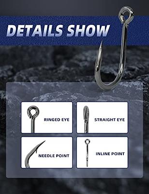 BLUEWING Wide Gap Jigging Hooks Needle Point Fishing Hooks High