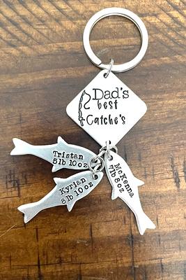 Dad's Best Catches Custom Father's Day Gift Grandpa Hand Stamped