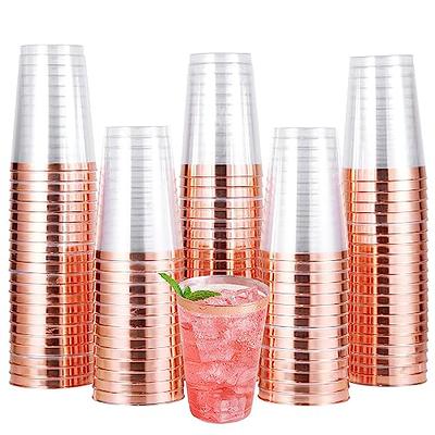 Prestee 100 Rose Gold Plastic Cups, 9 oz