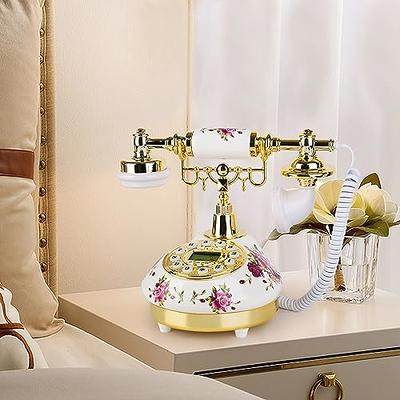 Sangyn Antique Phone European Style Vintage Telephone Retro Landline  Telephones Decor Old Fashioned Phones for Home Office Hotel Decoration