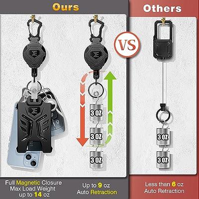 ELV Heavy Duty Retractable Keychain with Magnetic Closure and