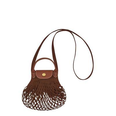 Le Pliage Extra Small Filet Knit Shoulder Bag - Brown - Longchamp