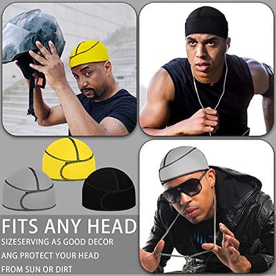 6 Pcs Durag Wave Cap for Men Stringless Durag Compressing Cap