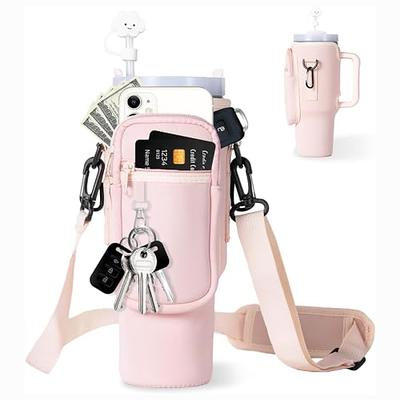  GHappiness Water Bottle Pouch for Stanley Cup Accessories with  Spill Leak Proof Stopper Set for Stanley Tumbler 30 oz/40 oz (1.0 and 2.0),  Gym Accessories for Women Men Tumbler Accessories (Pink) 