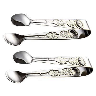 12 Pieces Sugar Tongs Ice Tongs Stainless Steel Mini Serving Tongs  Appetizers Tongs Small Kitchen Tongs For Tea Party Coffee Bar Kitchen  (Silver, 4.3 Inch) 