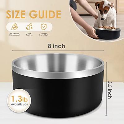 Pet Enjoy 2pcs Stainless Steel Dog Bowls,Durable Non Slip Metal Food Bowls for Dog,Pets Feeder Bowl and Water Bowl Perfect Choice for Dog Puppy Cat