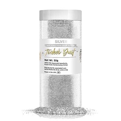 BAKELL Silver Edible Glitter, 50 Grams, TINKER DUST Edible Glitter, KOSHER  Certified, 100% Edible Glitter