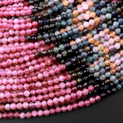 Genuine Faceted Multicolor Mix Gem Drilled Beads Strand