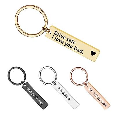 BEXOA EDC Custom Keychain Personalized Engraved Text Stainless Steel  Vertical Bar Keychains Customized Gift for Women Men (Rectangle) - Yahoo  Shopping