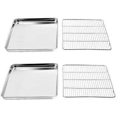 Baking Sheet Set of 2 - Stainless Steel Cookie Sheet Baking Pan, Size 12 x  10 x 1 inch, Non Toxic & Heavy Duty & Mirror Finish & Rust Free & Easy  Clean 