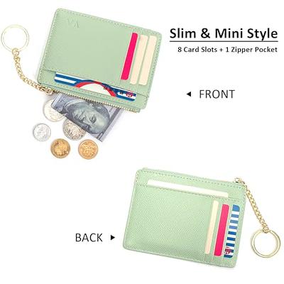 Badiya RFID Card Holder Wallet for Women Slim Wallets Bifold Multi Card Case Zipper Coin Purse