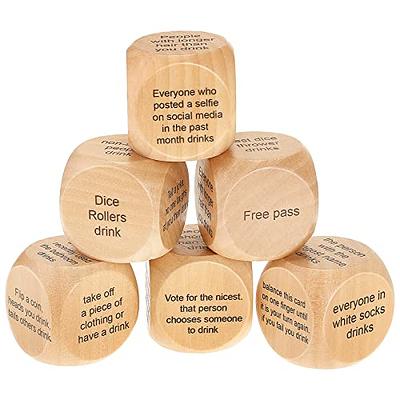 Hanaive 6 Pcs Party Drinking Bar Dice Game Resha Roulette Drinking Games  Bachelorette Party Game for Adults New Year White Elephant Gift Wedding  Graduation(Wood, Drinking Bar Dice) - Yahoo Shopping