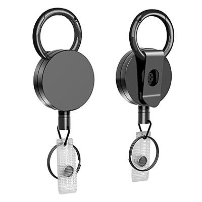 VYNCS Retractable Keychain, Heavy Duty Key Chains Badge Holder, with Work  ID Badge Clip and Key Ring, 31.5 Retractable ID Badge Reels, 10oz