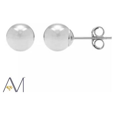 14K Yellow Gold Classic Ball Stud Earrings with Screwbacks (Unisex) 7mm