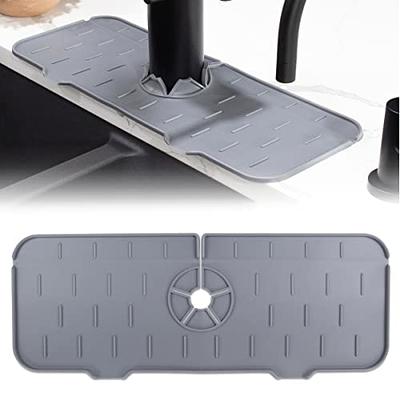 Kitchen Sink Splash Guard, TSV Silicone Sink Faucet Mat, Sink Drain Tray  Drying Pads, Kitchen Sink Accessories, Faucet Absorbent Mat, Bathroom  Faucet