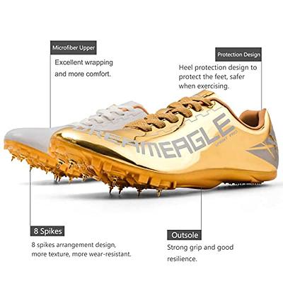 AOLEXWU Track Spikes Shoes Field Distance Running Men's Spikes Sprint Sneakers Athletic Race Jumping Breathable Training Lightweight Track Shoes for