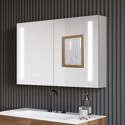 Bathroom Medicine Cabinet Wall Mount Mirror Cabinet with Double