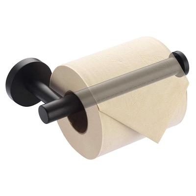 Wall Mount Post Toilet Paper Holder in Matte Black
