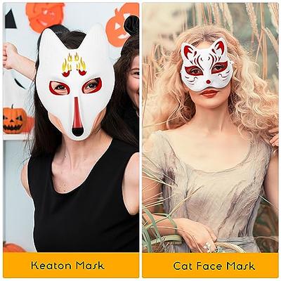 5 Pcs Therian Mask Cat Face Masquerade Halloween Masks Adults Blank Props  Hand