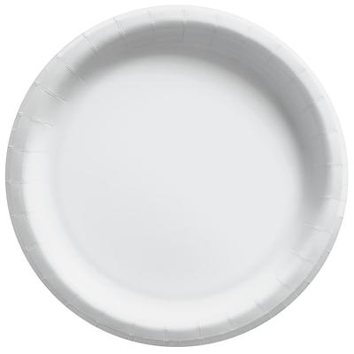 FOCUSLINE 7 Inch White Paper Plates, Uncoated Paper Plates