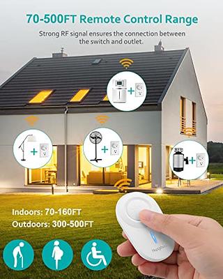  Syantek Remote Control Outlet Wireless Light Switch for  Household Appliances, Expandable Remote Light Switch Kit, Up to 100 ft  Range, FCC Certified, ETL Listed, White (5 Outlets + 2 Remotes) 