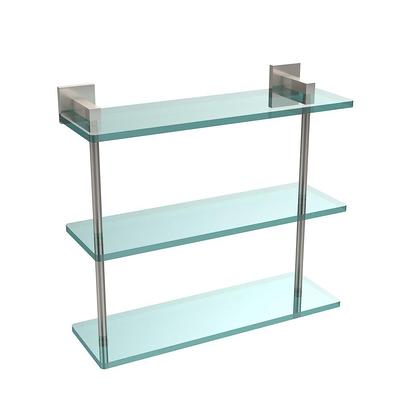 Allied Brass 22 in. L x 15 in. H x 5 in. W 3-Tier Clear Glass