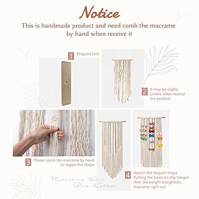 Mkono Macrame Bow Holder Hanging Hair Bow Organizer for Girls Hair  Bows,Boho Wall Hair Clips Headband Storage Hanger for Baby Toddler Girls  Room, Ivory (Clips and Other Props Not Included) - Yahoo