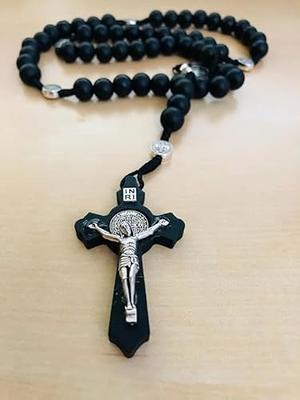 Black Marbal Beads 8mm Men's Prayer Beads Rosary Charm Bracelet for Women  Men
