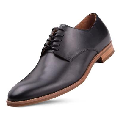 Black Vintage Leather Lace Up Baroque Mens Oxfords Dress Shoes