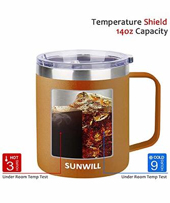 Stainless Steel Insulated Coffee Cup, THILY 12 oz Triple-Insulated Travel  Mug with Handle and Lid, Keep Coffee Cold, Powder Coated Travel Mug, Matte