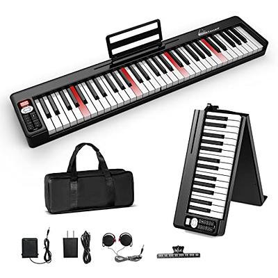 COSSAIN Piano Keyboard 61 Keys, Folding Digital Piano with Light up Key,  Semi-Weighted & Bluetooth MIDI Portable Piano Keyboard for Beginners,  Teens, Adult (Piano Bag, Stand Included) - Yahoo Shopping