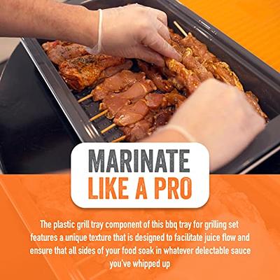 Food Prep BBQ Tray - The Yukon Glory™ Grill Prep Trays Include Plastic Marinade  Container for