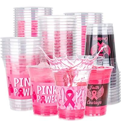 Bulk 48 Ct. Clear Disposable Plastic Cups with Lids & Straws