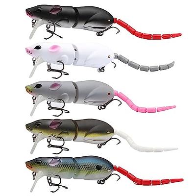 Gaderth 5pcs Mouse Fishing Lures with Treble Hooks, Multi Jointed  Swimbaits, 15.5g/15.5cm Slow Sinking Minnow Artificial Fake Bait for Freshwater  Saltwater Bass 5PCS - Yahoo Shopping