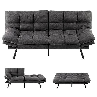 Opoiar Futon Sofa Bed,Small Splitback Linen Fabric Memory Foam