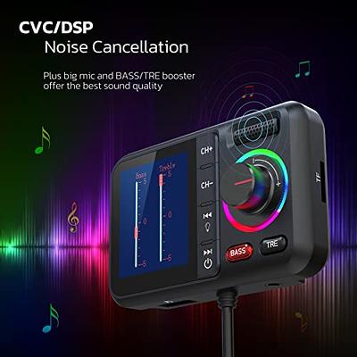 V5.0 Bluetooth FM Transmitter for Car, Hi-Fi Wireless Radio