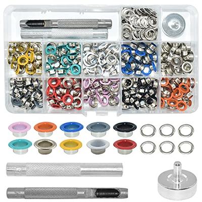 Metal Grommet Kit 3/16 inch 400Pcs Grommets Eyelets Sets with 3