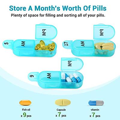 Zoksi Monthly Pill Organizer 4 Times a Day, One Month Pill Box Organizer 30  Day, 31 Day Pill Case with 32 Portable Compartments for Travel,Daily  Medcine Container for Vitamins,Supplement & Medication