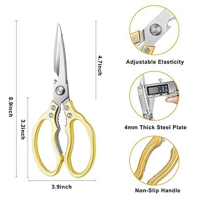 Stainless Steel Kitchen Scissors, Multi-Purpose Forged Kitchen Shears,  Heavy Duty Dishwasher Safe Food Scissors, Non Slip Sharp Cooking Scissors  for Kitchen, Chicken, Poultry, Fish, Meat, Herbs-Sliver 