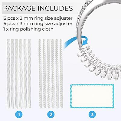 Ring Sizer Adjuster for Loose Rings - 12 Pack, 2 Sizes for