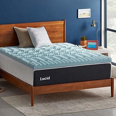 Lucid 2 Memory Foam Mattress Topper, Queen 