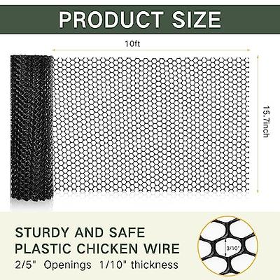 Thyle 3 Pack Plastic Chicken Wire Fence Mesh, 15.7 in x 10 ft Garden Netting  Roll, Poultry Fence Chicken Fence Hexagonal Fencing Wire for Gardening,  Floral Netting, Construction Barrier Netting, Black - Yahoo Shopping